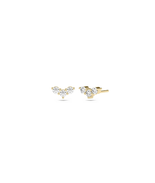 Diamond Chevron Stud Earring - 79e | Everyday 14K Gold Jewelry