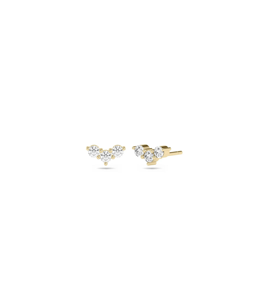 Diamond Chevron Stud Earring - 79e | Everyday 14K Gold Jewelry