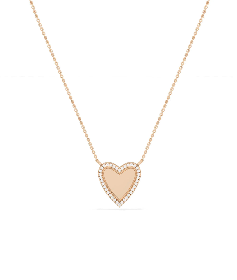Diamond Halo Heart in rose gold warm luminous romantic