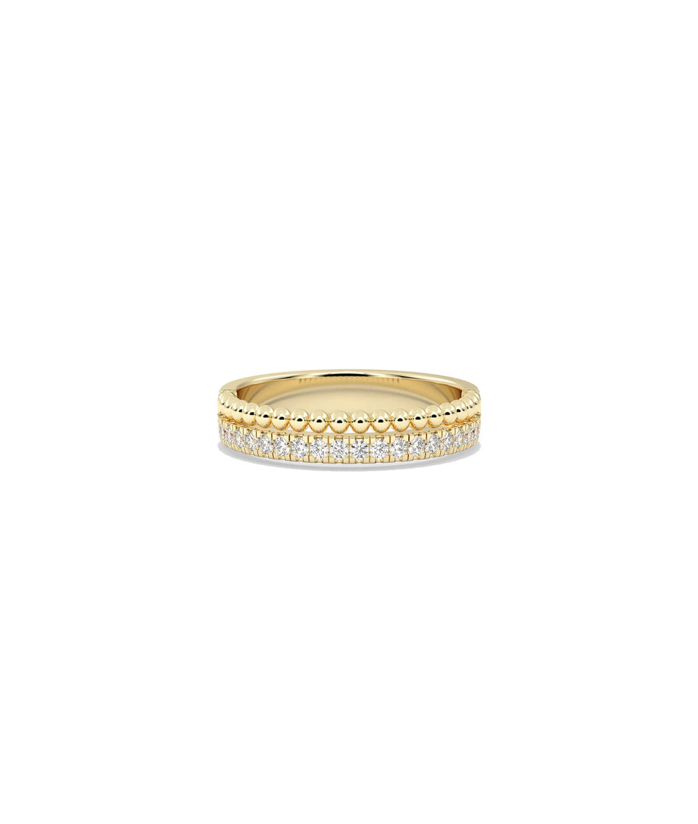 2 Row Diamond Band Ring - 79e | Everyday 14K Gold Jewelry