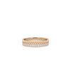 Rose gold 2 Row Diamond Band Ring with luxurious dual-row diamond design