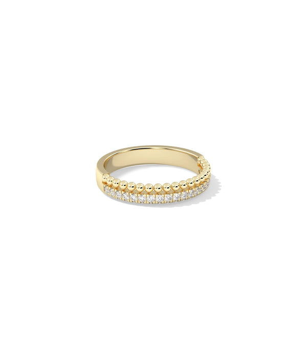 Side profile 2 Row Diamond Band Ring showing substantial 3.6mm band width alternate view