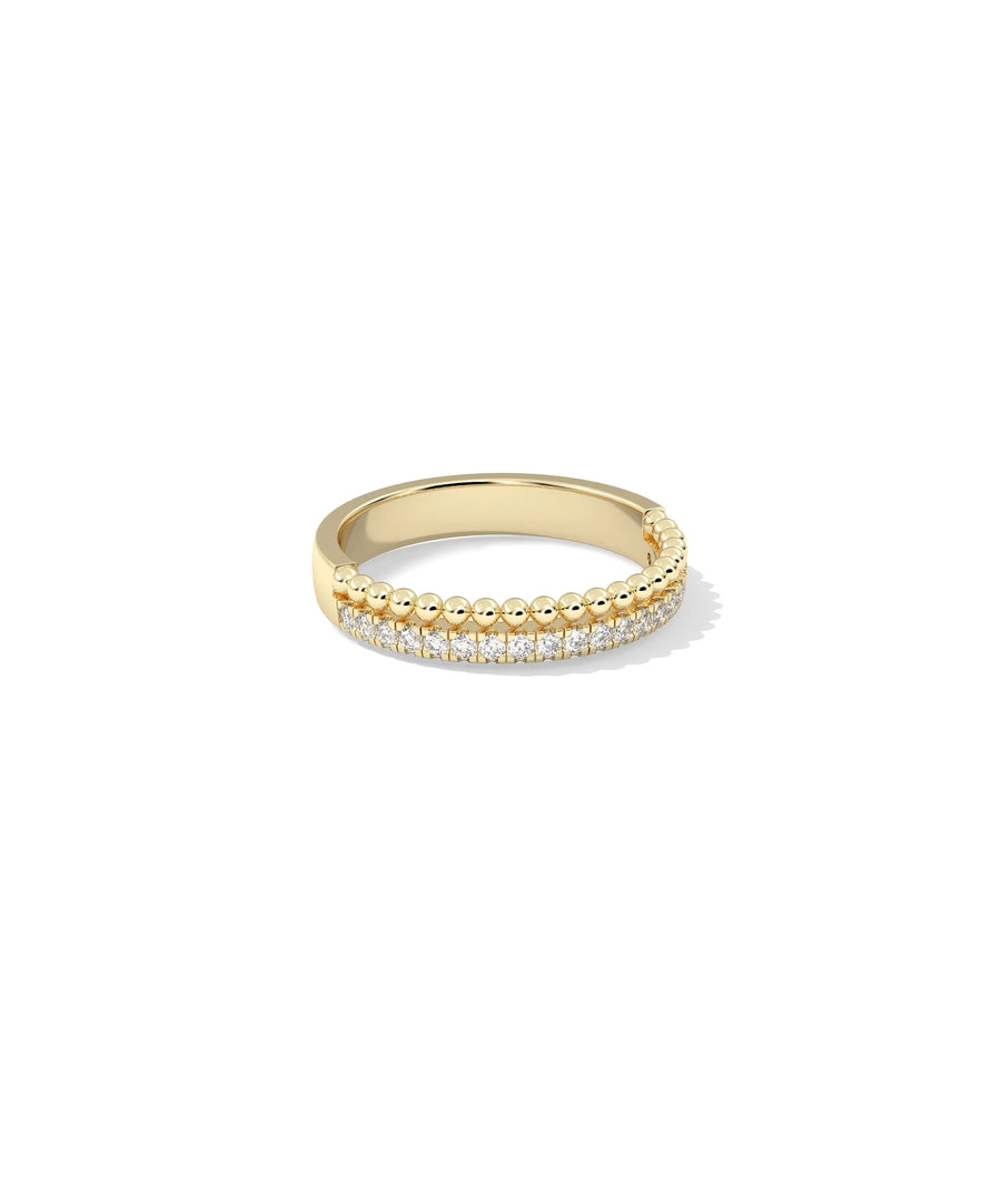 Side profile 2 Row Diamond Band Ring showing substantial 3.6mm band width