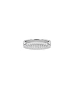 White gold 2 Row Diamond Band Ring featuring doubled diamond sparkle rows