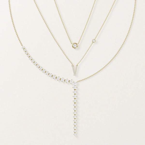 Bezel Solitaire Diamond Necklace - 79e | Everyday 14K Gold Jewelry alternate view