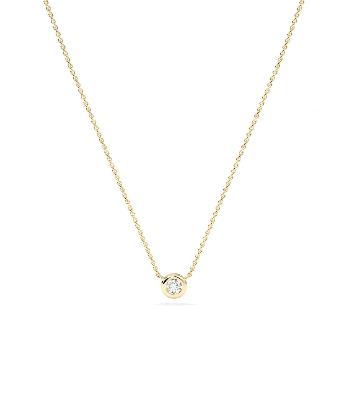 Bezel Solitaire Diamond Necklace - 79e | Everyday 14K Gold Jewelry