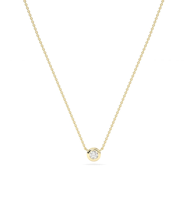 Bezel Solitaire Diamond Necklace - 79e | Everyday 14K Gold Jewelry