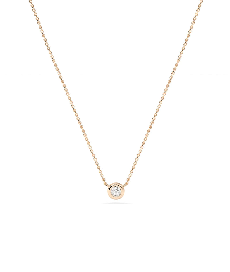 Bezel Solitaire Diamond Necklace - 79e | Everyday 14K Gold Jewelry