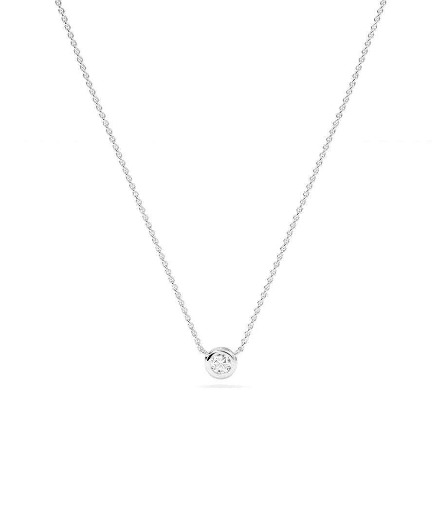 Bezel Solitaire Diamond Necklace - 79e | Everyday 14K Gold Jewelry