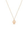 Gold Hamsa with Diamond in rose gold warm protective elegance