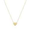 Fluted Heart Necklace with Diamond Solitaire in yellow gold delicate