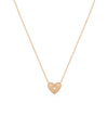 Fluted Heart with Diamond in rose gold warm delicate affectionate