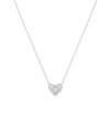 Fluted Heart with Diamond in white gold refined minimalist romantic