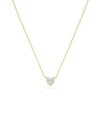 Diamond Pave Heart Necklace in yellow gold petite sparkling romantic