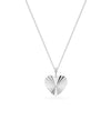 Fluted Heart with Diamond Bail in white gold refined romantic sparkle