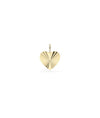 Fluted Heart Charm with Diamond Bail in yellow gold romantic textured