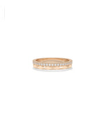 Rose gold Diamond and Faceted Gold Band Ring with architectural faceted gold design