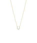 Diamond Horse Shoe yellow gold traditional lucky fortunate elegant