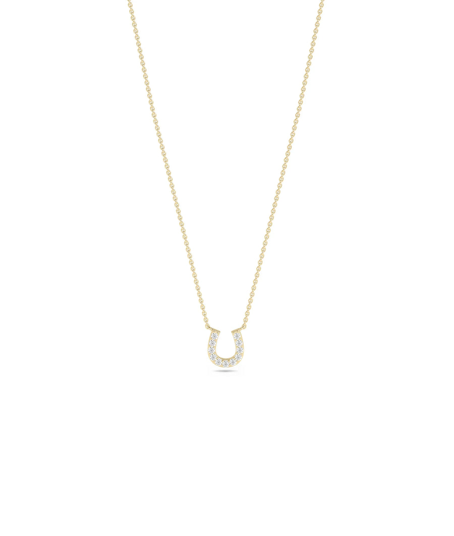 Diamond Horse Shoe yellow gold traditional lucky fortunate elegant