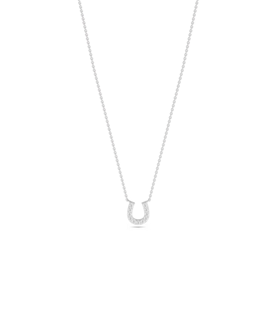 White gold Diamond Horse Shoe traditional lucky symbolic design