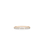 Rose gold Diamond Baguette and Round Ring with artistic mixed-cut diamond design