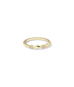 Side profile Diamond Alternating Band Ring showing ultra-delicate 1.5mm slender width