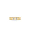 Diamond Baguette Band Ring in yellow gold with continuous row of linear baguette diamonds