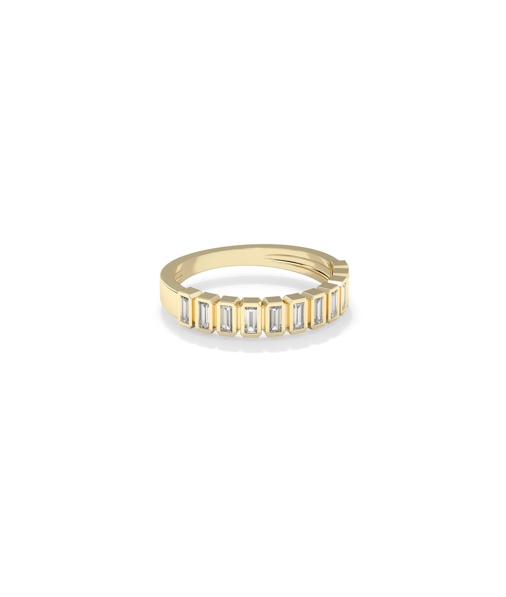 Side profile Diamond Baguette Band Ring showing 4mm length and sleek setting detail