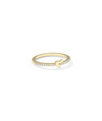 Side view Gold Heart Shape Band Ring showing delicate 4.3mm heart length detail
