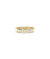 Diamond Emerald Cut Band Ring in yellow gold with rectangular emerald-cut diamonds
