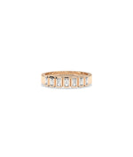 Rose gold Diamond Emerald Cut Band Ring with sophisticated geometric emerald cuts