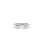 White gold Diamond Emerald Cut Band Ring featuring Art Deco emerald-cut design