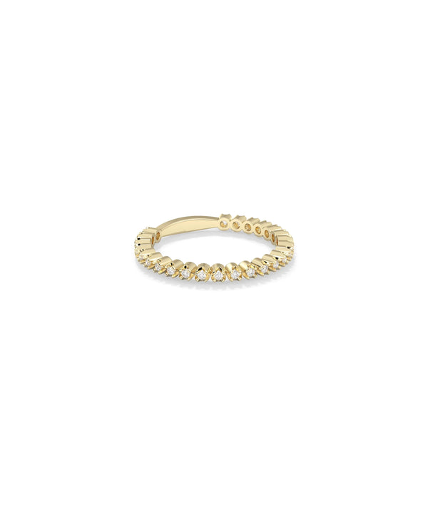 Side profile Diamond Bezel Band Ring showing smooth 2.1mm width and bezel setting alternate view