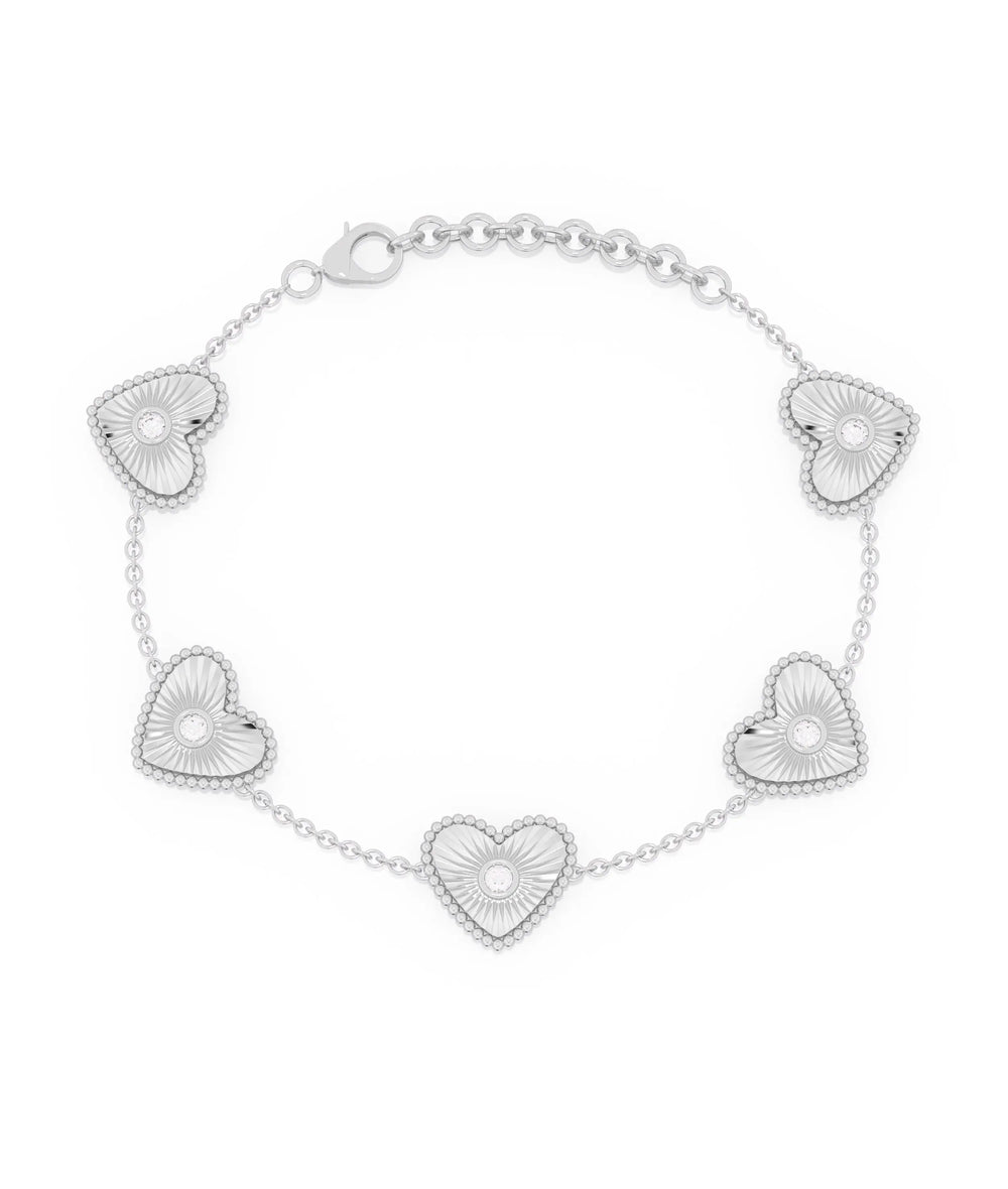 Diamond Heart Cable Link Chain Bracelet - 79e | Everyday 14K Gold Jewelry