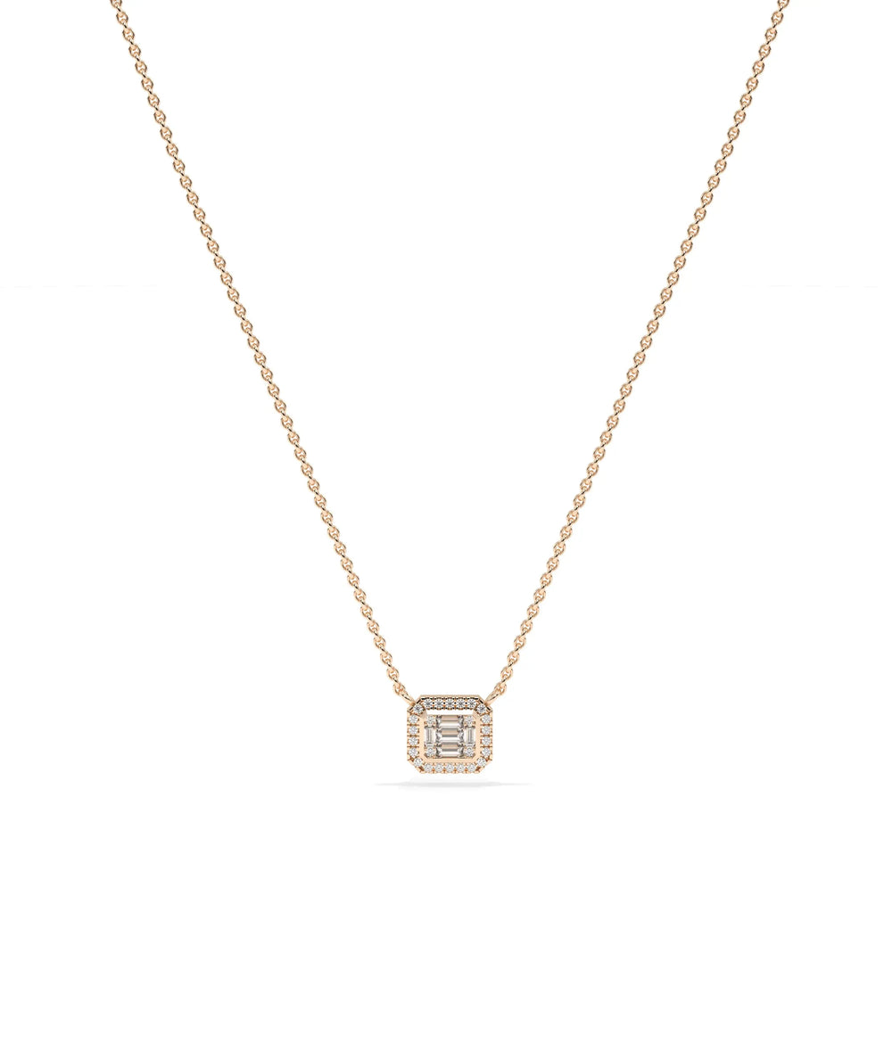 Rose gold Diamond Illusion Set featuring mesmerizing sparkle