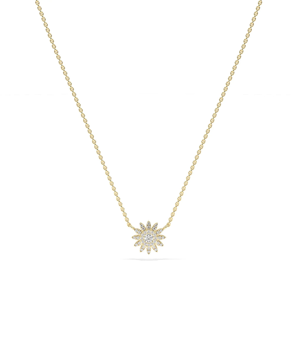 Diamond Flower yellow gold nature-inspired botanical elegant timeless