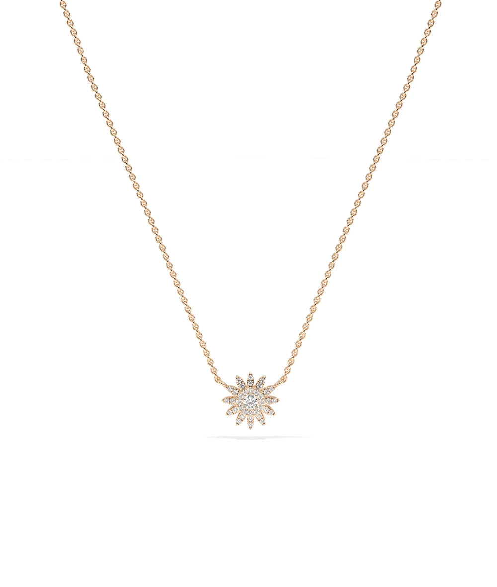 Rose gold Diamond Flower featuring delicate floral sparkle