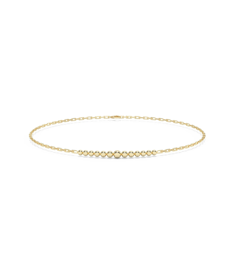 Flat Gold Bead Bracelet - 79e | Everyday 14K Gold Jewelry