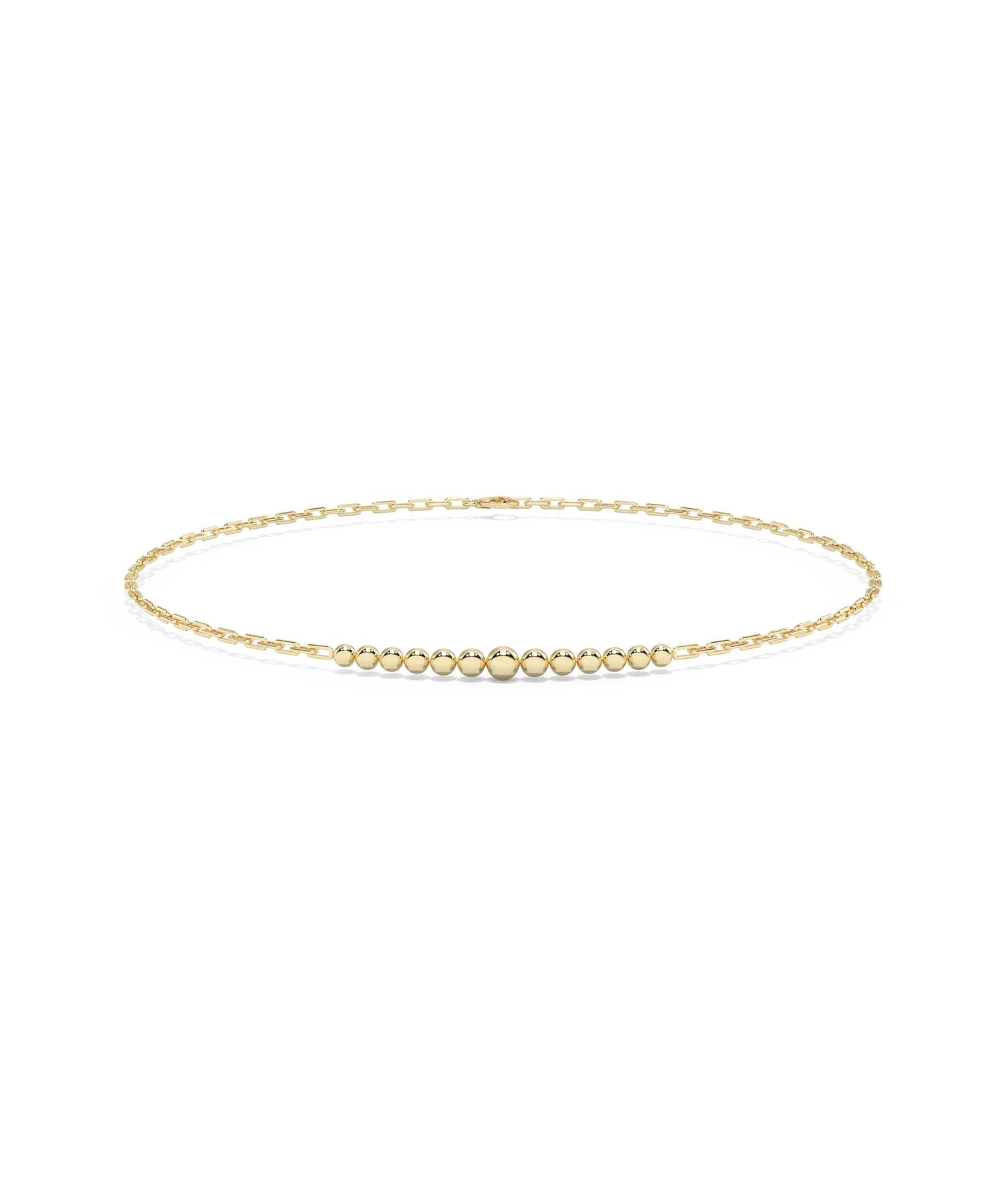 Flat Gold Bead Bracelet - 79e | Everyday 14K Gold Jewelry