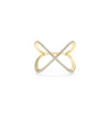 Diamond Pave Cross Ring in yellow gold with brilliant pave diamond cross motif