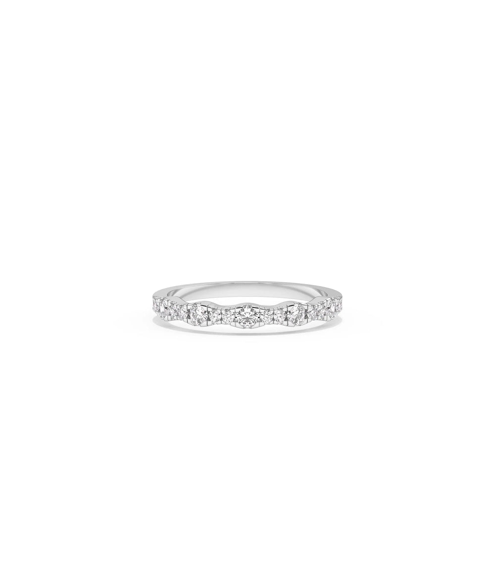 White gold Diamond Graduating Band Ring featuring symbolic graduated diamond progression