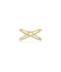 Diamond Line & Beaded Cross Ring