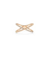 Rose gold Diamond Line and Beaded Cross Ring with elegant beaded detail and cross