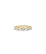 Graduating Diamond Band Ring in yellow gold with progressively sized diamond progression