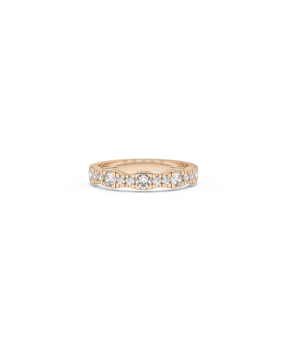 Rose gold Graduating Diamond Band Ring with sophisticated graduated diamond pattern