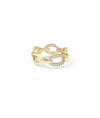 Side view Diamond Pave Link Ring showing substantial 6.7mm width and link pattern
