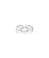 White gold Diamond Pave Link Ring featuring edgy link design with brilliant pave setting