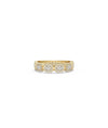 Diamond Emerald Design Band Ring in yellow gold with emerald-cut and round diamonds