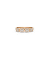 Rose gold Diamond Emerald Design Band Ring with Art Deco inspired diamond pattern