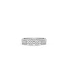 White gold Diamond Emerald Design Band Ring featuring geometric emerald-cut design